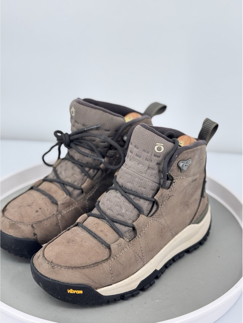 Oboz Waterproof Hiking Boots Womens 6.5 Mens 5 Brown Leather Vibram worn once